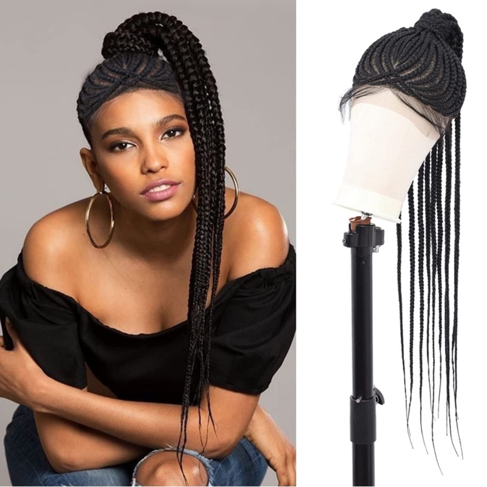 30” Synthetic High Ponytail Cornrow Box braids All Lace Cap It#KA